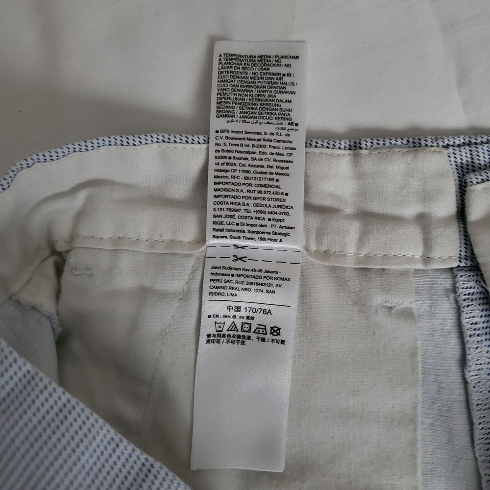 Old Navy Men's Ultimate Slim Micro-Stripe Chino Shorts Mini Blue Striped Size 30 - Picture 7 of 12